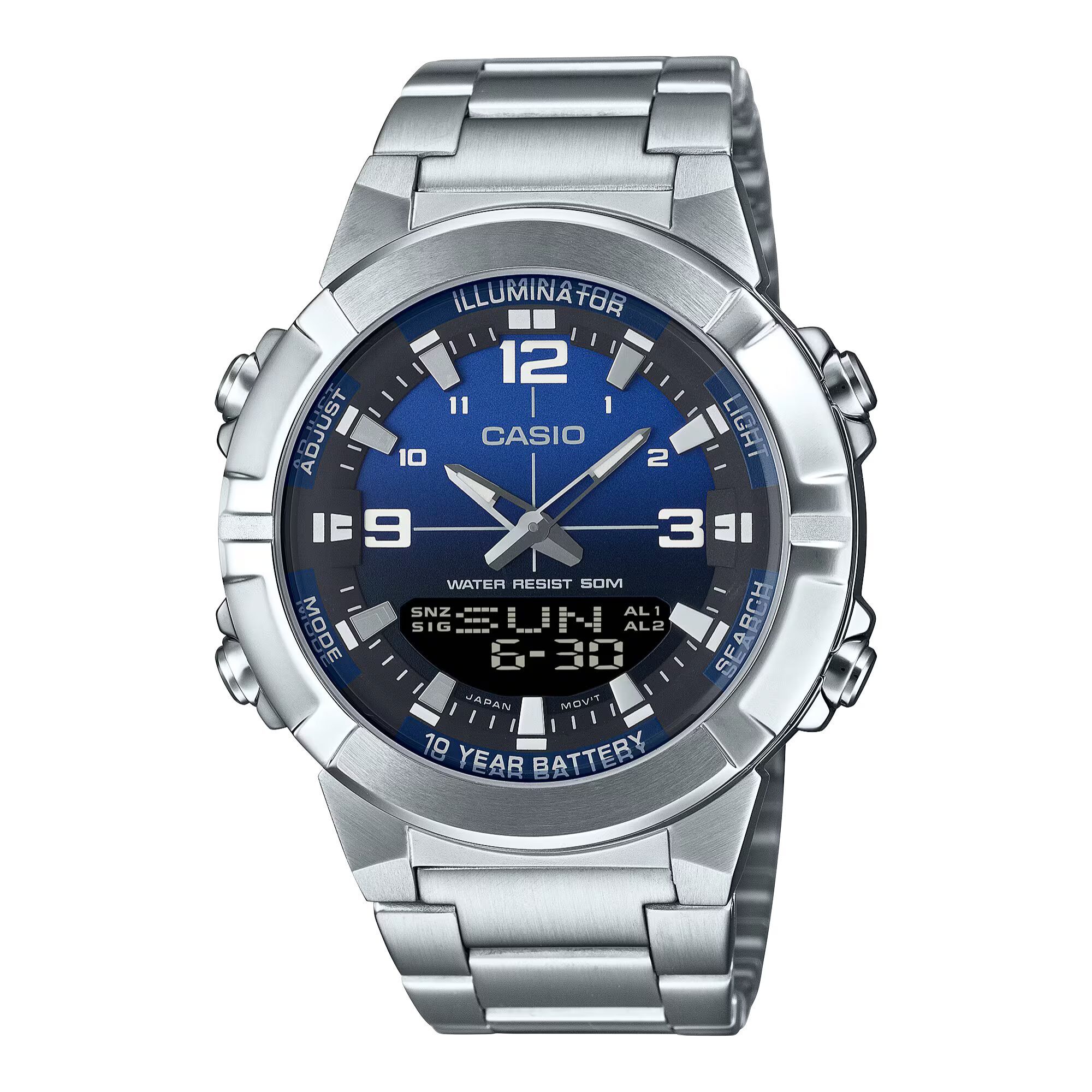 Reloj Casio AMW-870DA-2A1 Hombre Digital Cuarzo con Correa de Acero inoxidable