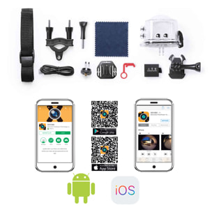 Action Camera 360° Logans. Video 2,5K, 16 megapixel, slow motion, sensore Sony.