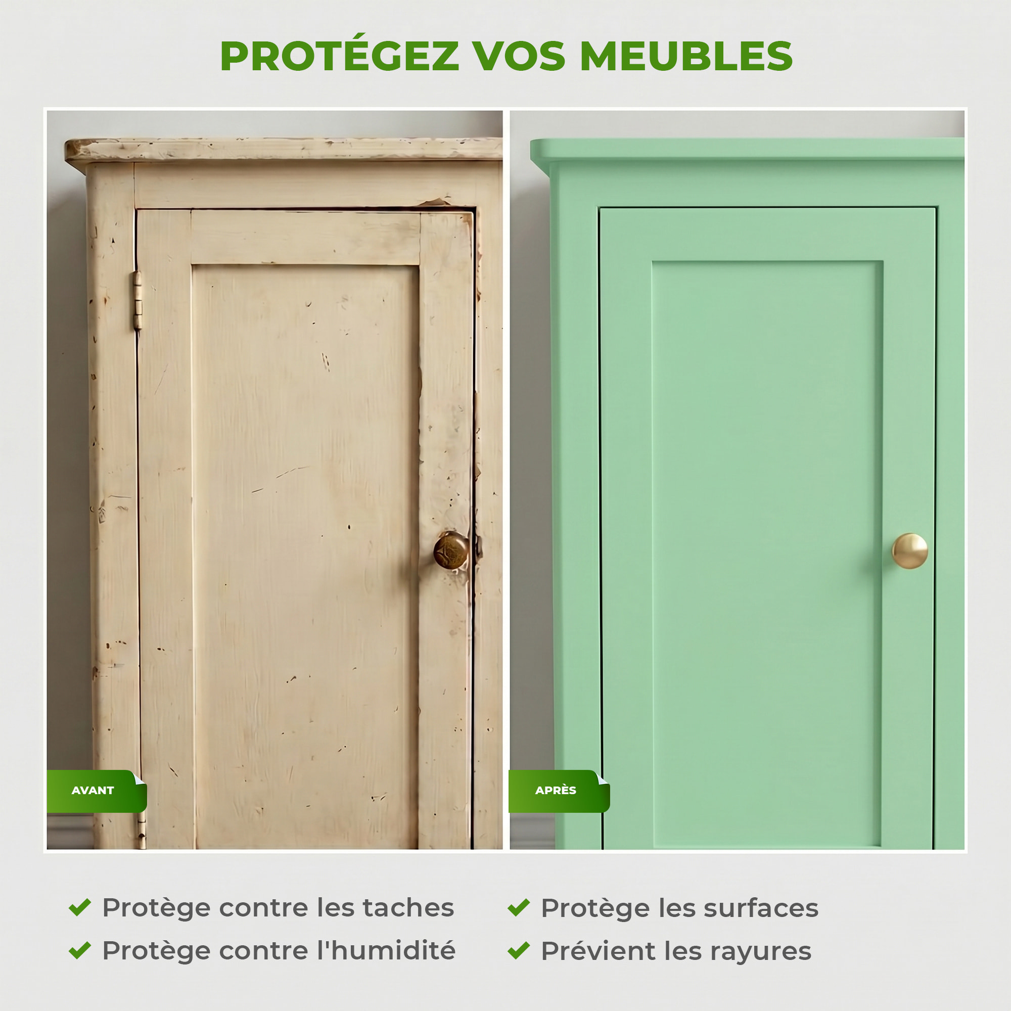 Rouleau adhésif décoratif Vinyle au Mètre - Menthe - Sticker Lavable Imperméable Mur Cuisine Meubles
