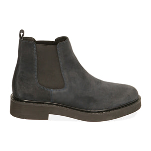 Chelsea boots blu in camoscio