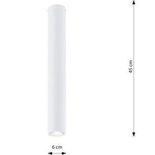 Faretto Tecno in acciaio bianco opaco