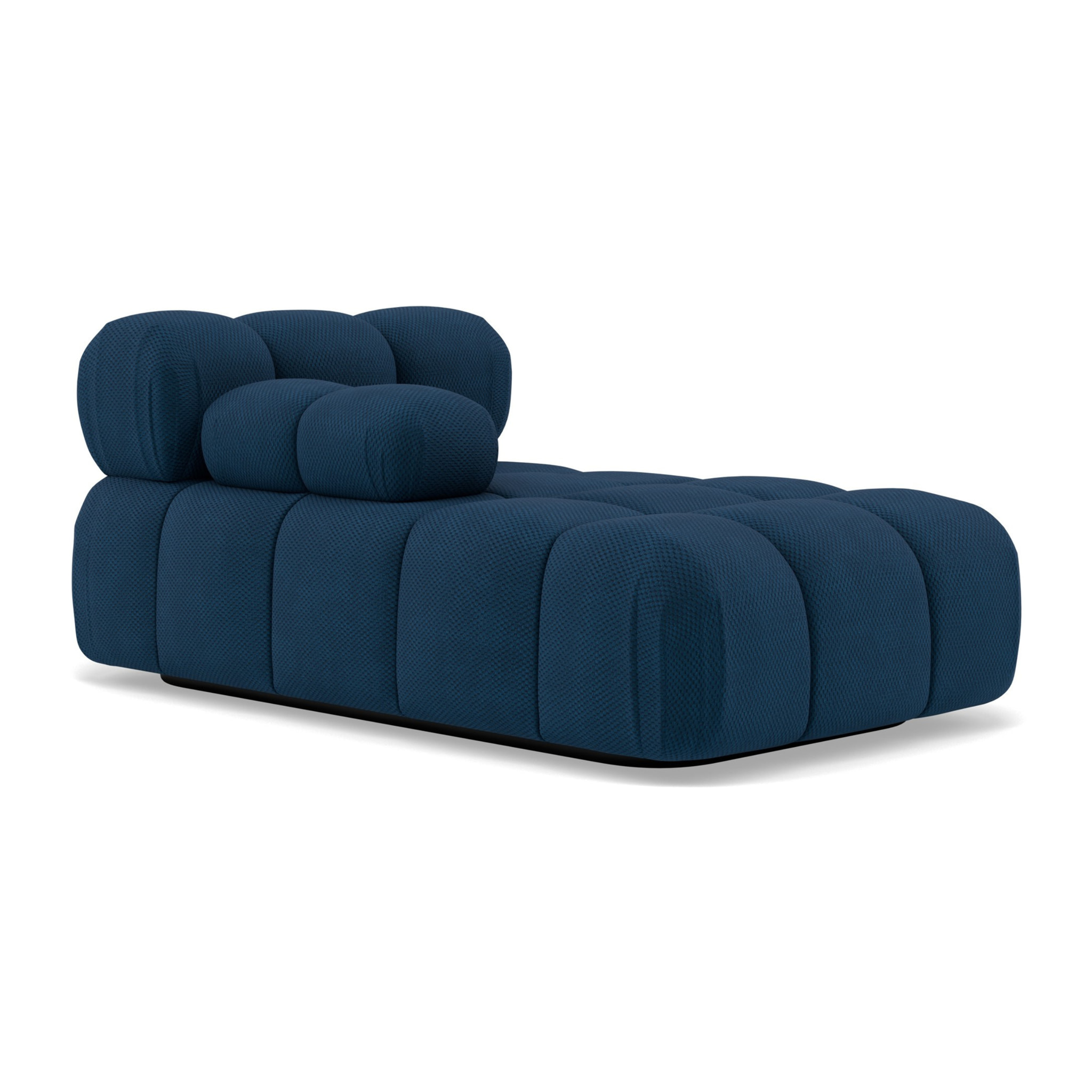 Ruby - module d'assise méridienne gauche en velours texturé - Bleu