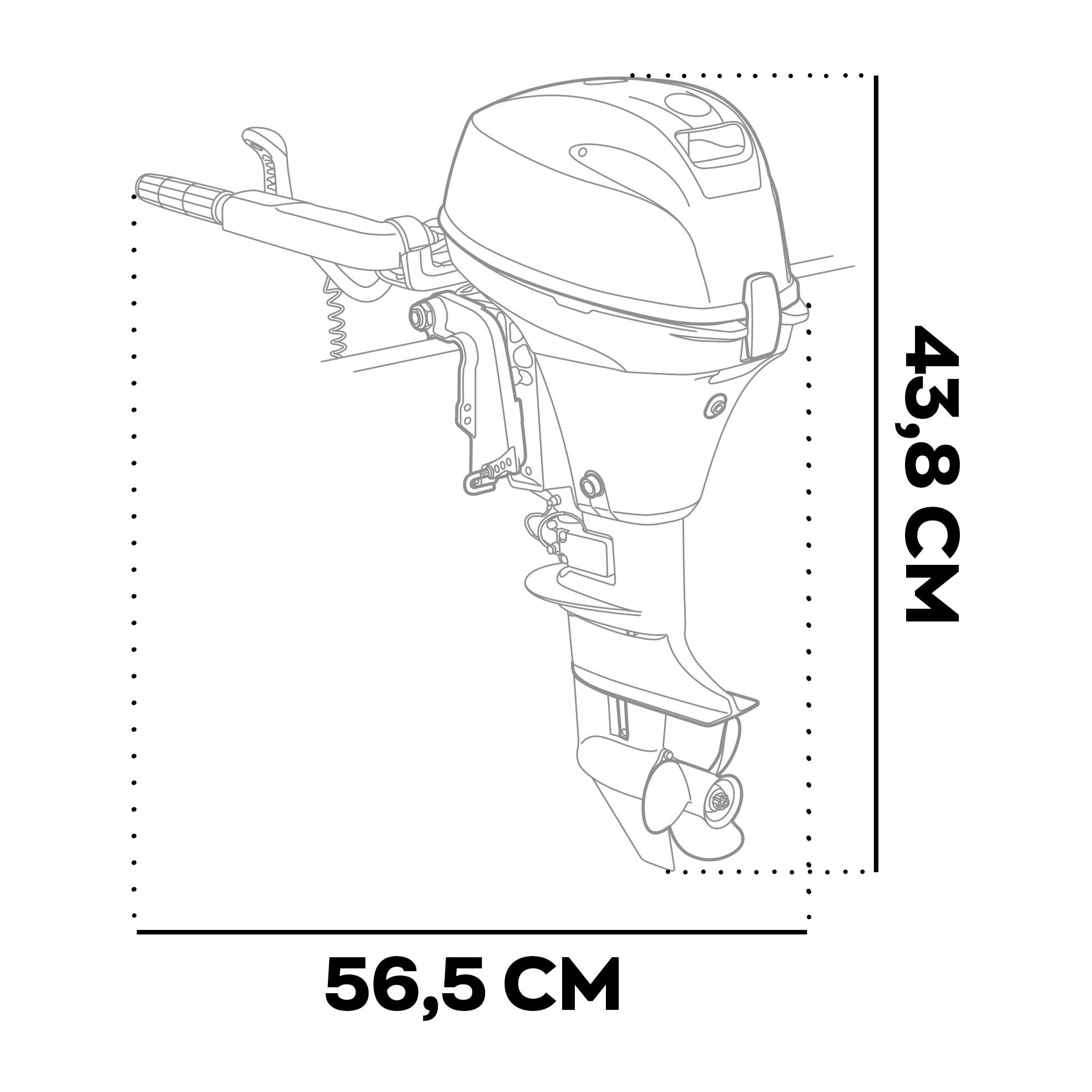 Kluster - Motore Marino Fuoribordo a Benzina 4 Tempi 246cc 9.9 Hp Gambo Corto per Gommoni Barche da Pesca
