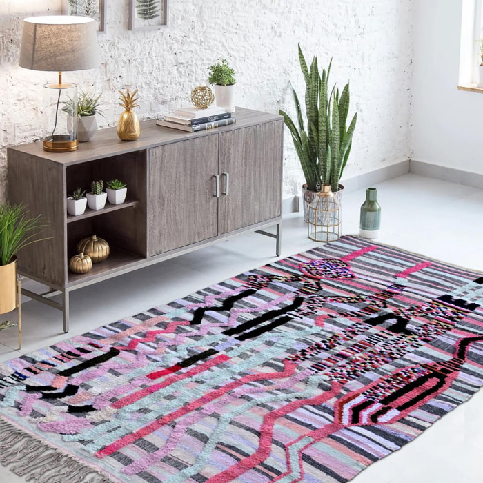 Authentique tapis berbère fait à la main en laine motif ethnic TOGO