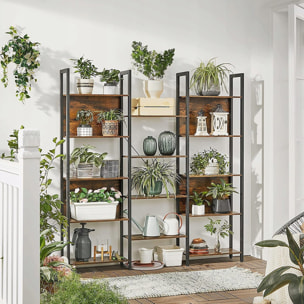 Libreria a Doppia Struttura Loft in Stile Industriale e Legno Rustico