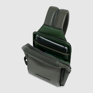 Piquadro Zaino monospalla in pelle porta iPad®mini con protezione RFID
