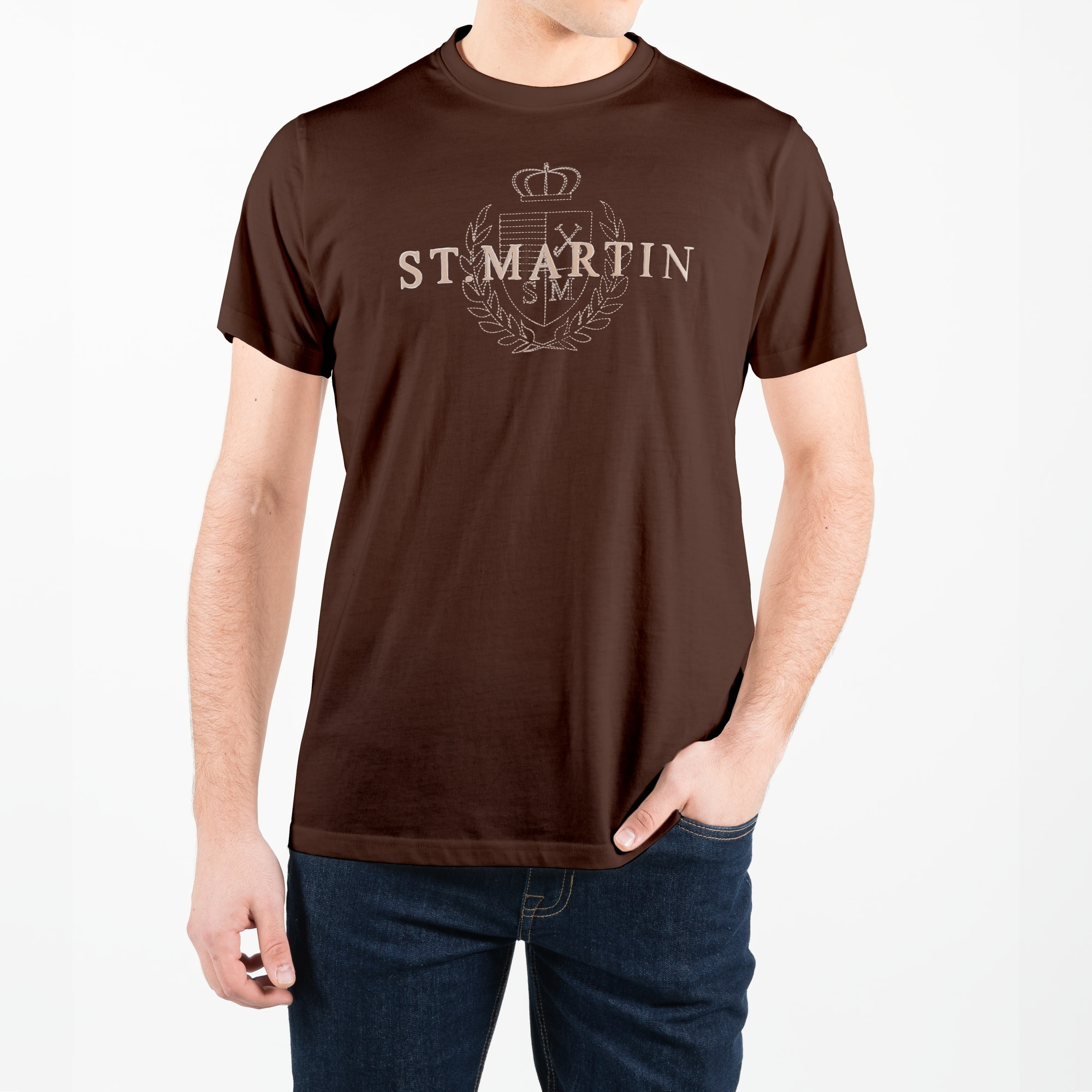 T-shirt basic maniche corte con logo ricamato