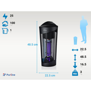 Mata insectos de techo o sobremesa 25W luz ultravioleta ZZAP TRAP EX-2 PURLINE