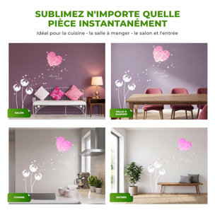 Stickers Muraux décoration adhésifs coeur en fleur rose