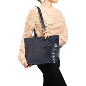 Borsa a spalla  da donna In Vera pelle Made in Italy 27x38,5x10 cm