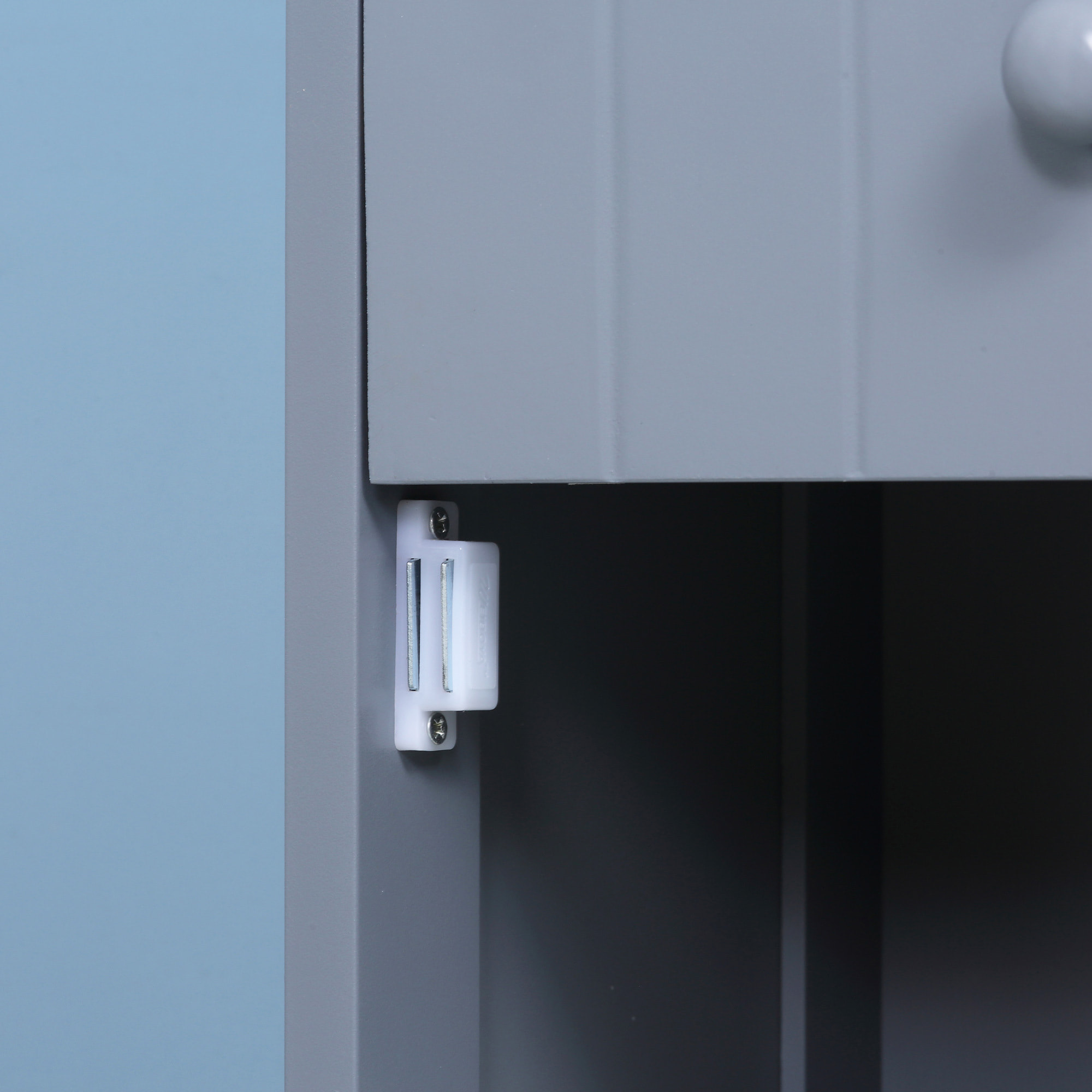 Armario Alto de Baño Estrecho con 1 Cajón y 3 Estantes Abiertos Columna de Baño Estilo Moderno para Salón Aseo Cocina 34x24x170 cm Gris