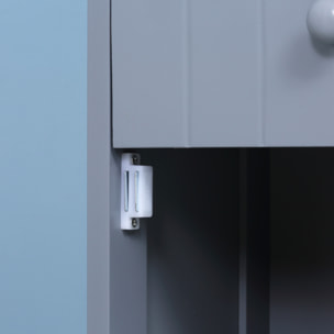 Armario Alto de Baño Estrecho con 1 Cajón y 3 Estantes Abiertos Columna de Baño Estilo Moderno para Salón Aseo Cocina 34x24x170 cm Gris