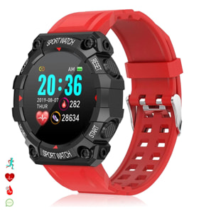 Braccialetto intelligente FD68 Bluetooth 4.0 con cardiofrequenzimetro, O2 nel sangue e pressione sanguigna. modalità sportive.