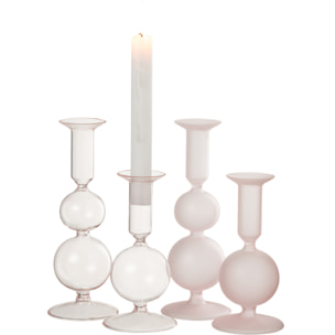 J-Line chandelier 2 Boules - verre - rose - 2 pcs