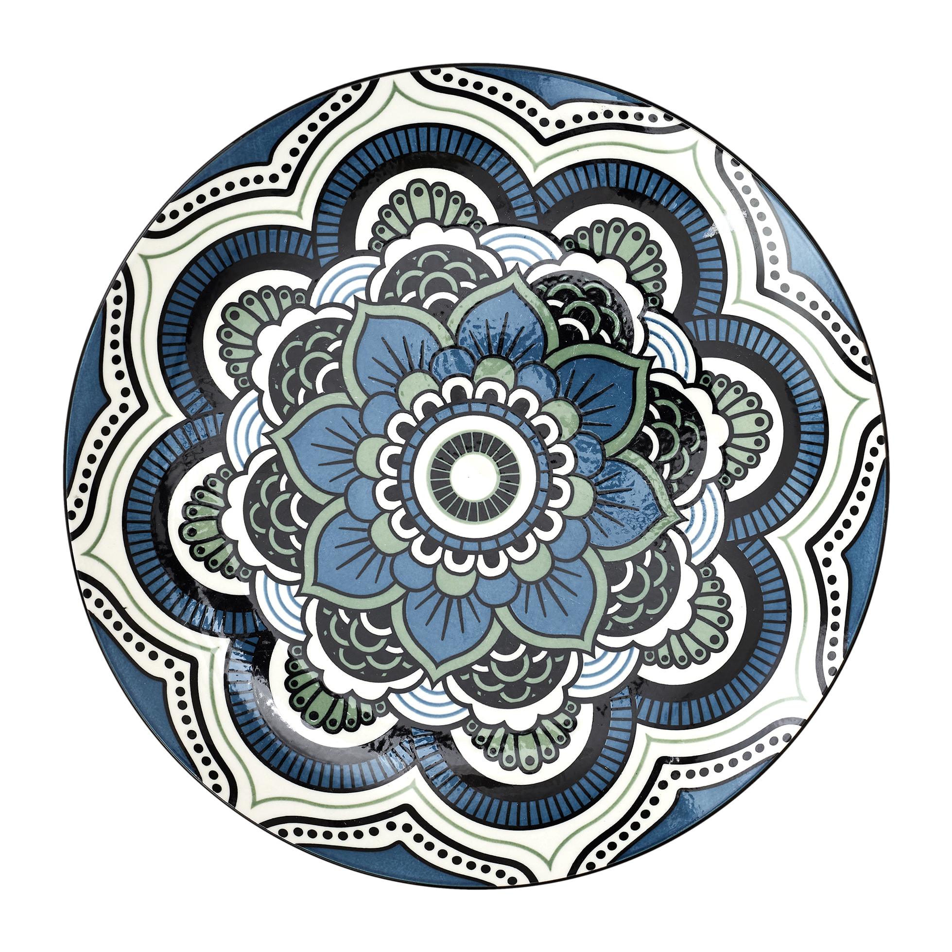 Assiette Mandala Bleu D26cm