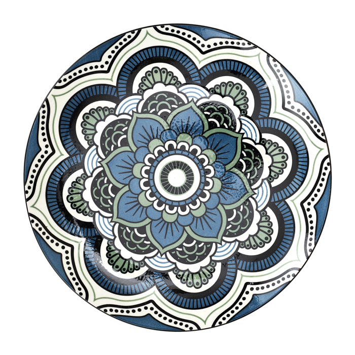 Assiette Mandala Bleu D26cm