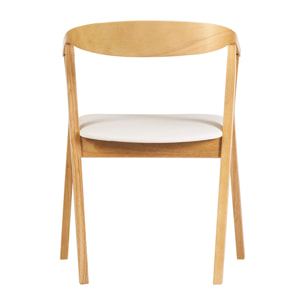 Chaises scandinaves design blanc et bois clair (lot de 2) BAHIA
