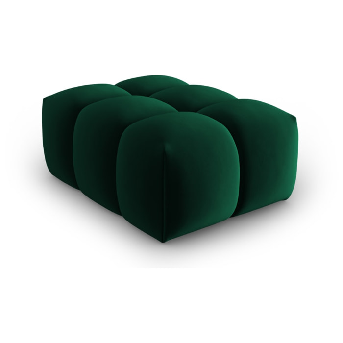 Pouf "Lorella" en velours vert bouteille