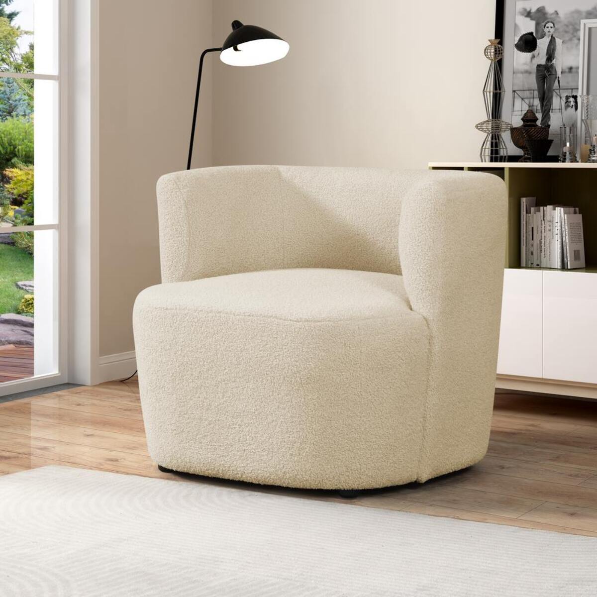 Poltrona teddy beige da interni 75x70x68 cm - Seattle