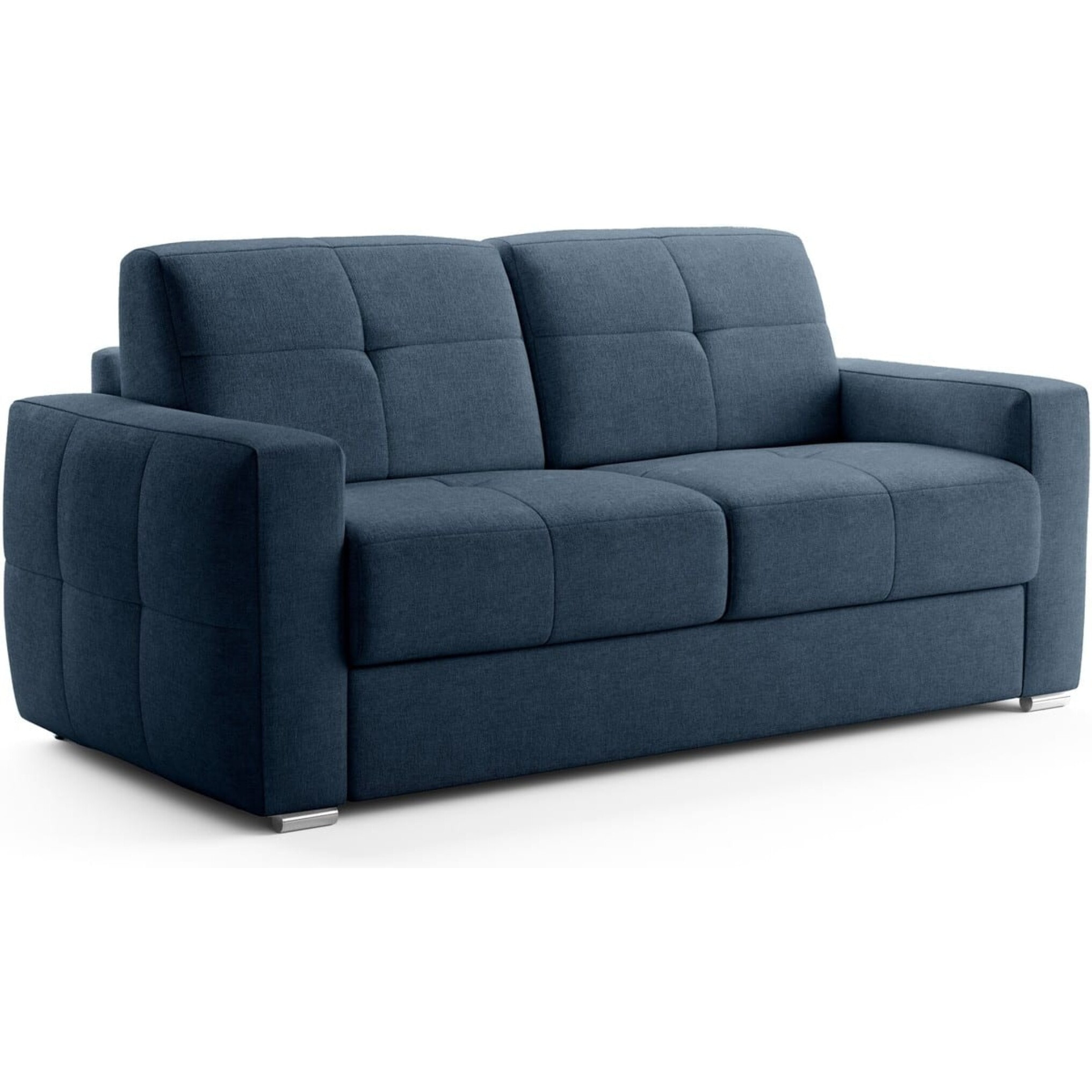 Canapé capitonné convertible 3 places en tissu chenille - ouverture express - CASSIAN