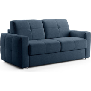 Canapé capitonné convertible 3 places en tissu chenille - ouverture express - CASSIAN