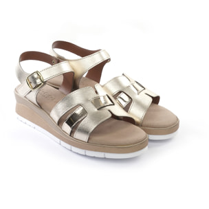 SANDALO ZEPPA E CINTURINO PLATINO