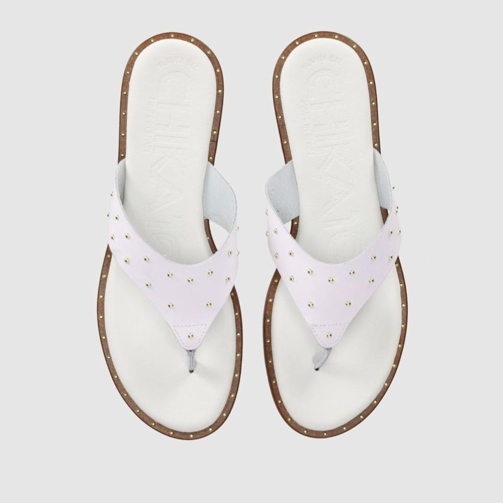 Sandalias de Piel - Blanco - Tacón: Bajo
