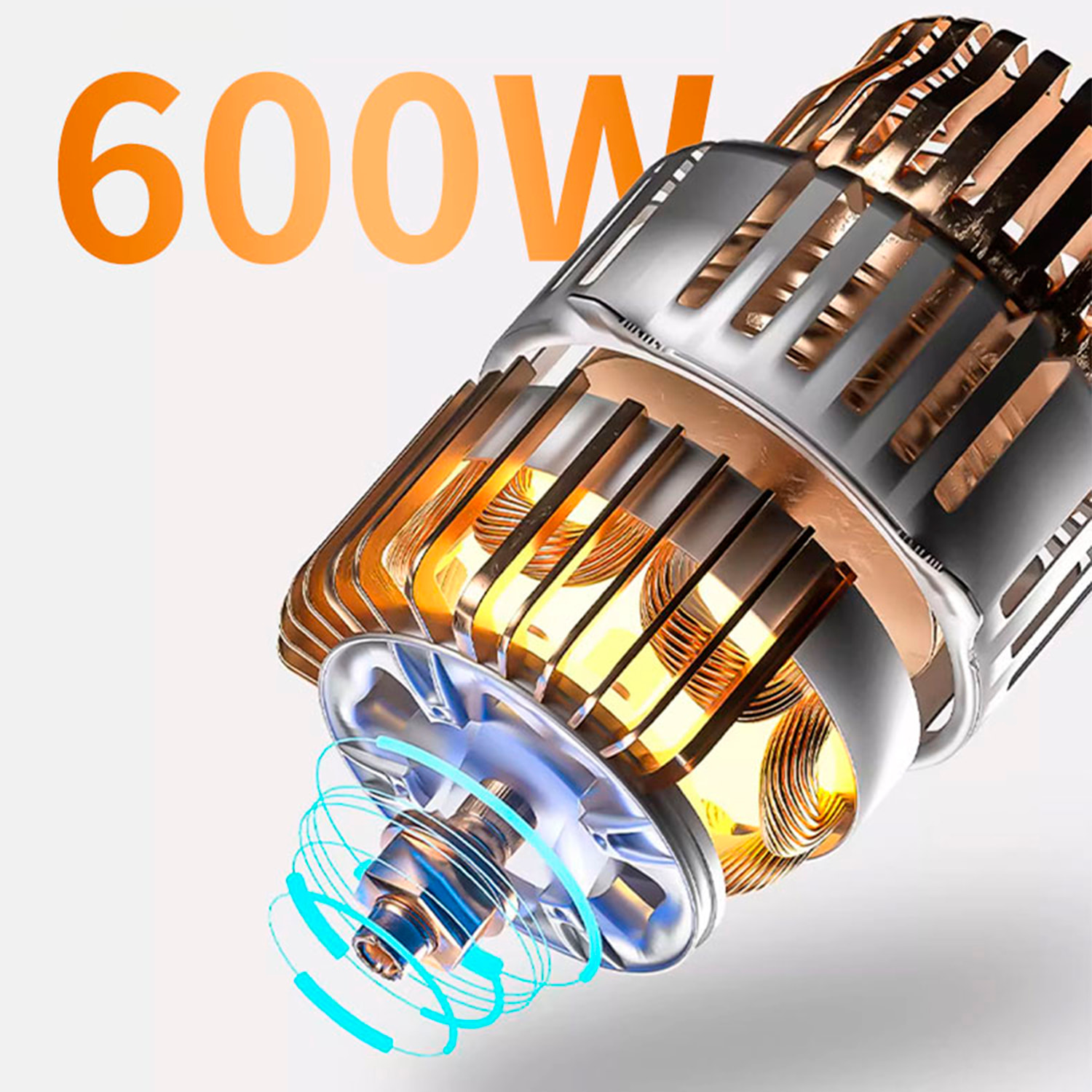 Frullatore a mano da 600W con due velocità, design ergonomico e braccio in acciaio inossidabile lavabile in lavastoviglie.