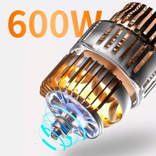 Frullatore a mano da 600W con due velocità, design ergonomico e braccio in acciaio inossidabile lavabile in lavastoviglie.