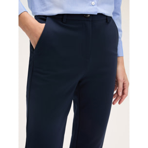 Motivi - Pantalón regular de punto milano - Azul