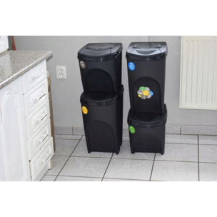 Juego de 4 cubos de reciclaje 140L Prosperplast Sortibox, antracita