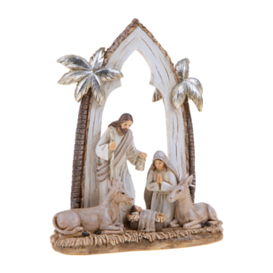 NativitÃ Con Palme. Altezza 22 Cm - Pezzi 1 - 18X22X7cm - Colore: Verde - Bianchi Dino - Articoli Natalizi