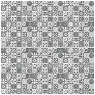 Pack 6 stickers adhésifs frises carrelages | Autocollant Frises Mosaïque Carreaux de ciment - NUANCE DE GRIS ROSO