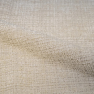 Lot de 2 chaises en tissu doux blanc, pieds métal noir - Bulle