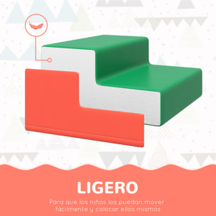 Juego de 4 Bloques de Espuma para Niños de 1-3 Años Figuras de Construcción Juguete para Aprendizaje Infantil Bloques Psicomotricidad Tapizados en PU 150x50x39 cm Multicolor