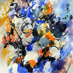 Tableau abstrait aquarelle Tableau alu Dibond