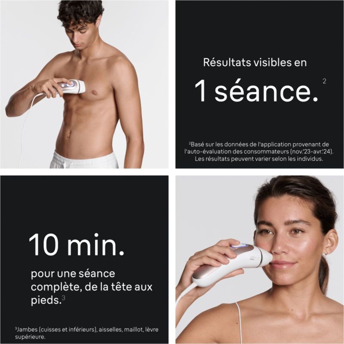 Epilateur lumière pulsée BRAUN IPL PL7211 Skin i-expert, 2 têtes, 1 rasoir Gillette Venus, 1 pochette