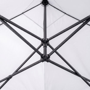 Gazebo richiudibile 3x3 pieghevole a fisarmonica automatico mercato tenda con sacca colore bianco