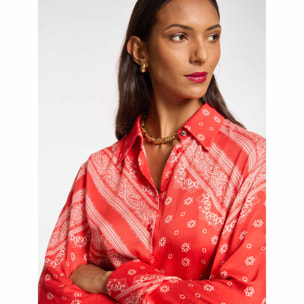Elena Mirò - Camisa con estampado de bufanda - Rojo