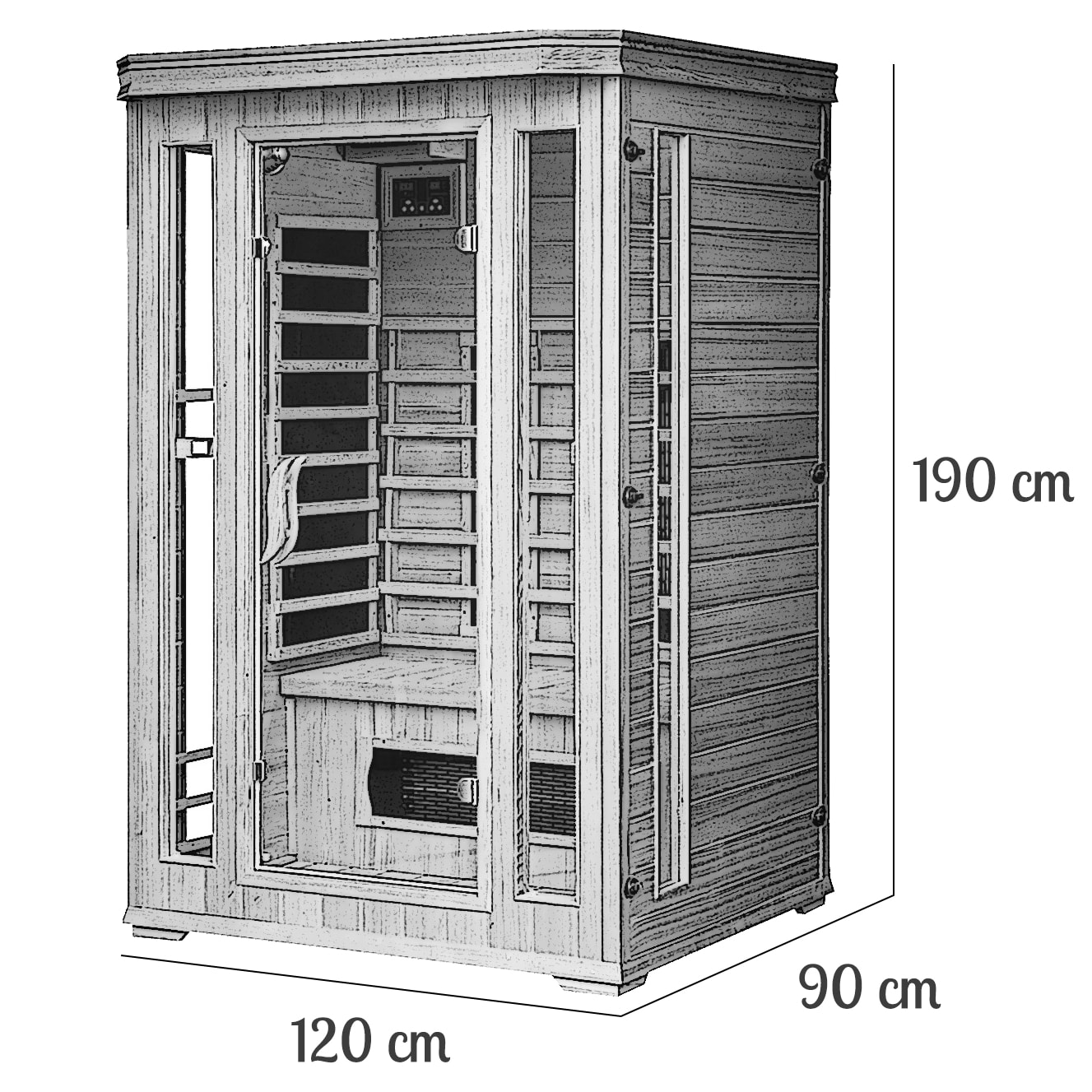 Cabine de sauna luxe infrarouge 2 places ABATE