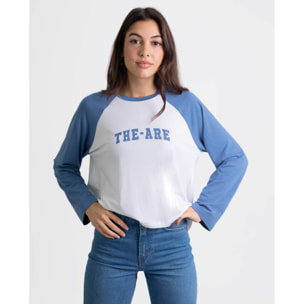 Camiseta de mujer béisbol combinada.