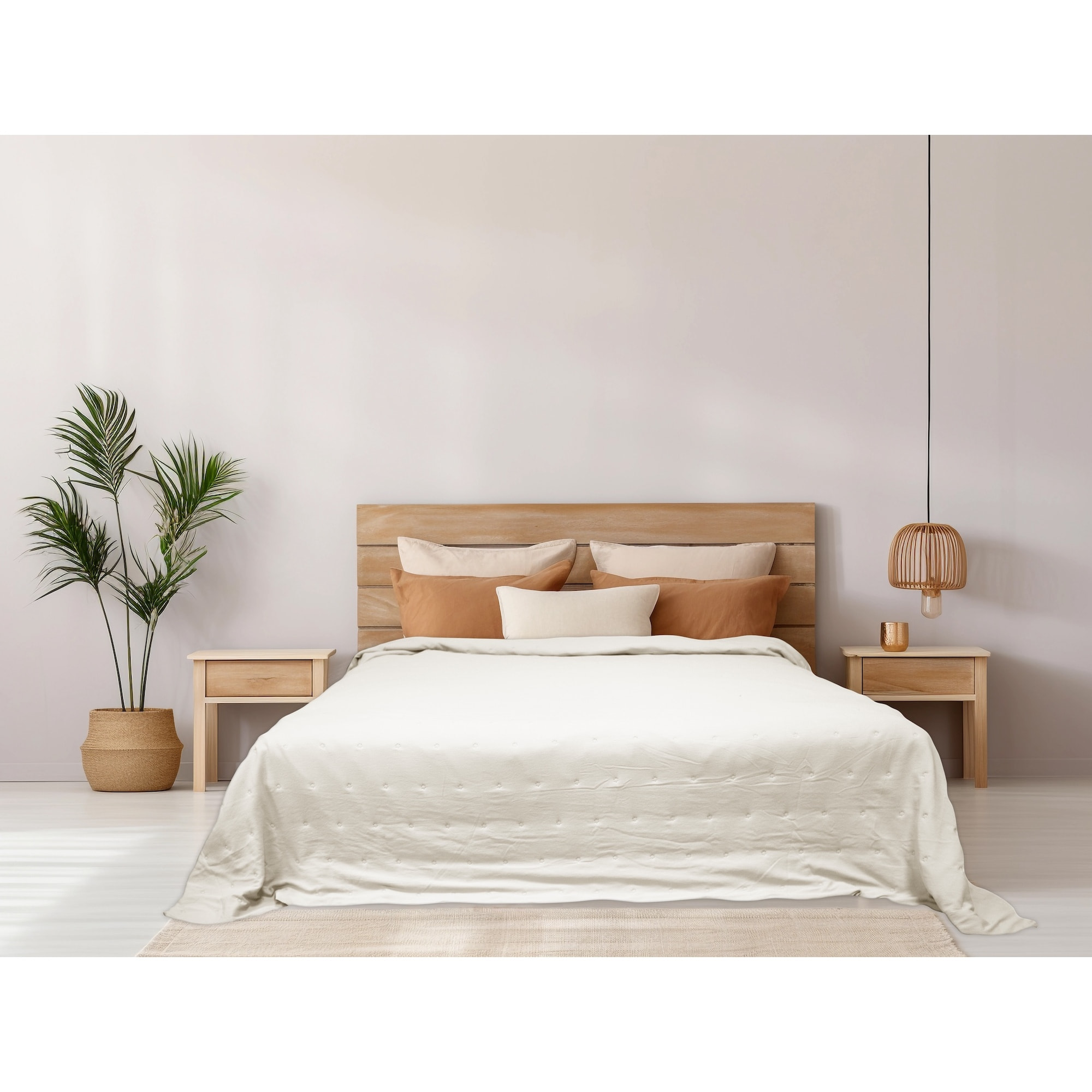 COPRILETTO LETTO SINGOLO PANNA MEZZA STAGIONE TINTA UNITA EFFETTO STROPICCIATO