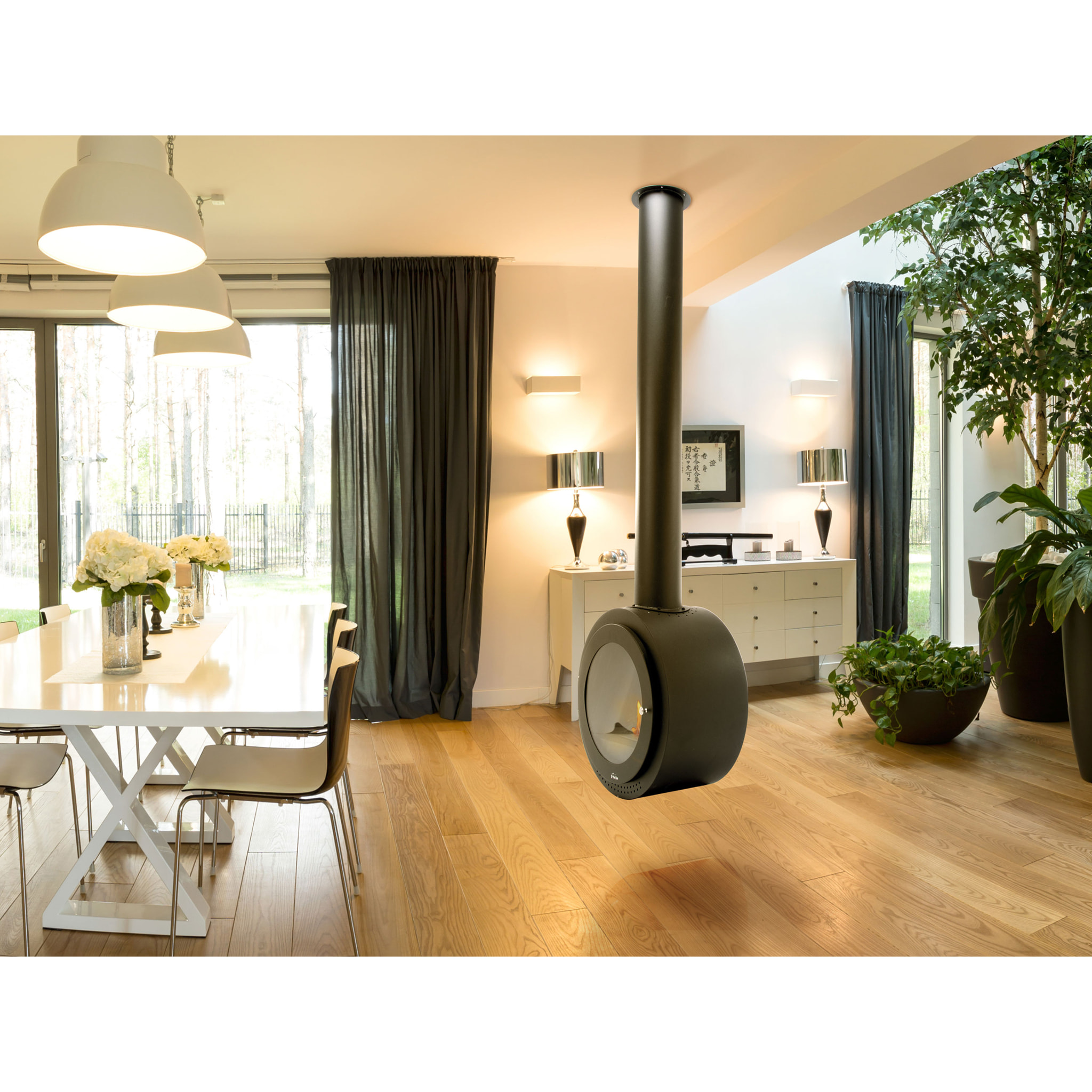 Chimenea de etanol de techo con diseño circular SYKE ROUND PURLINE