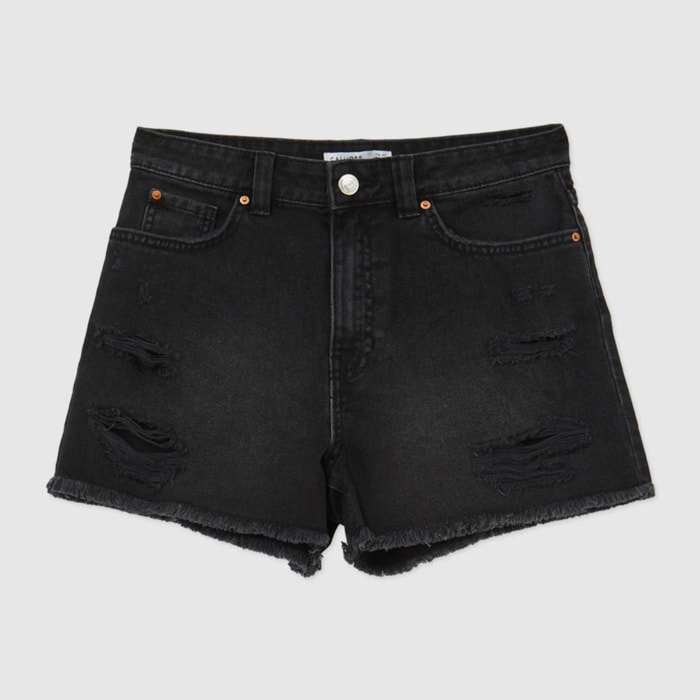 Shorts jeans mom con strappi