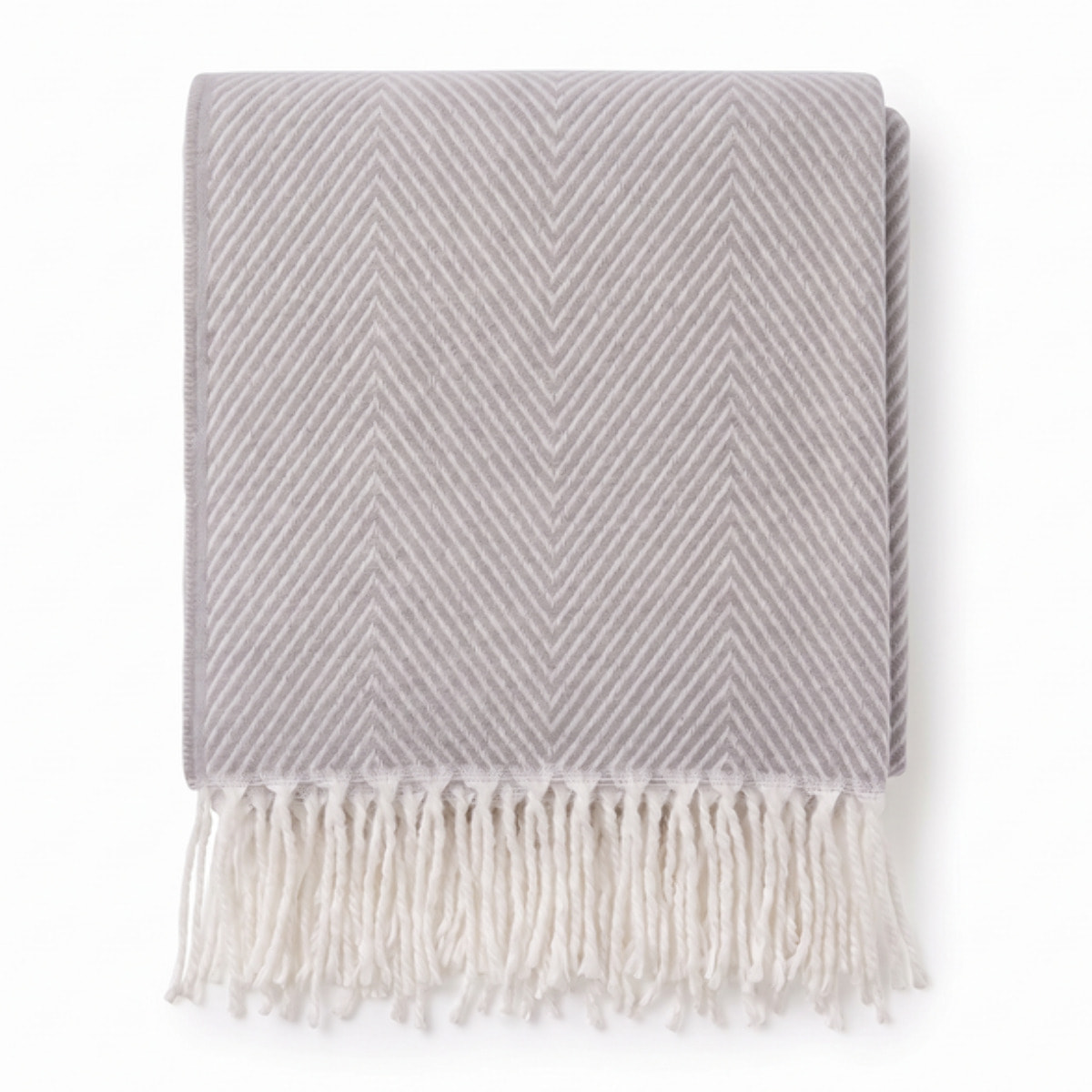 Plaid a spina di pesce in poliestere - Grigio