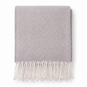 Plaid a spina di pesce in poliestere - Grigio