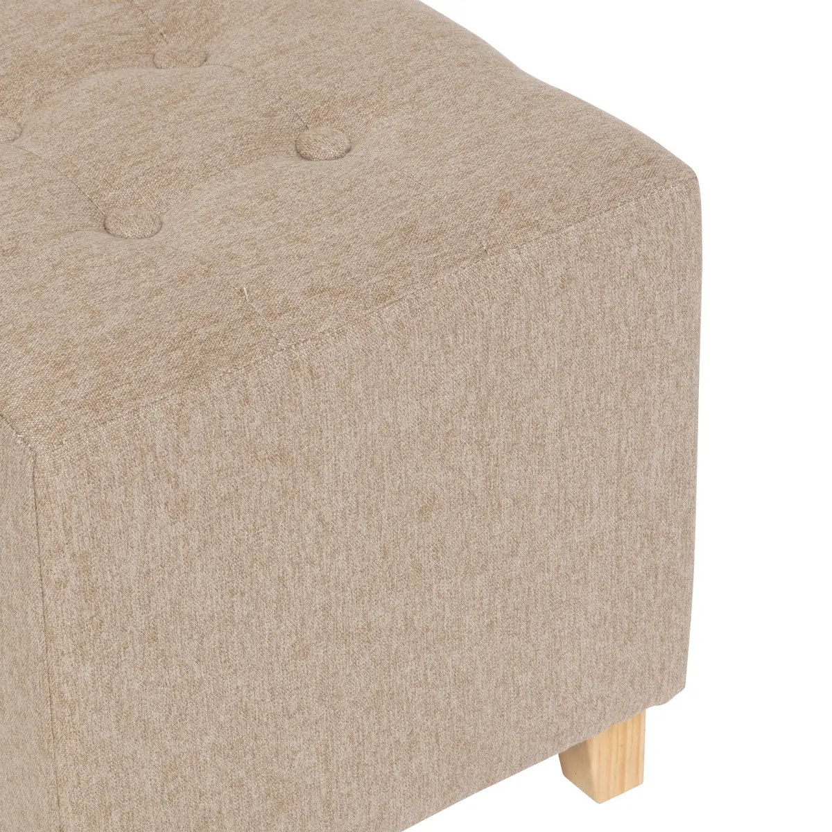 Pouf "Leandre" pin beige 35x35x35cm