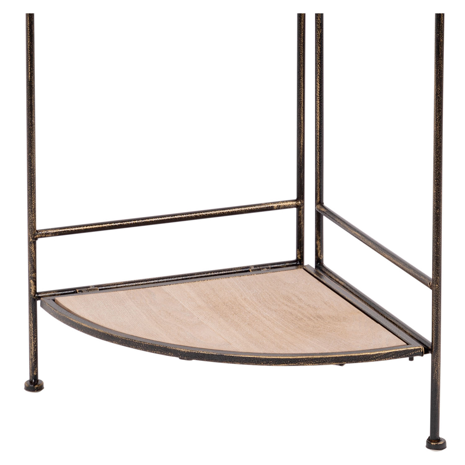 Ruby - scaffale angolare in legno e metallo anticato - 49x36x122h cm