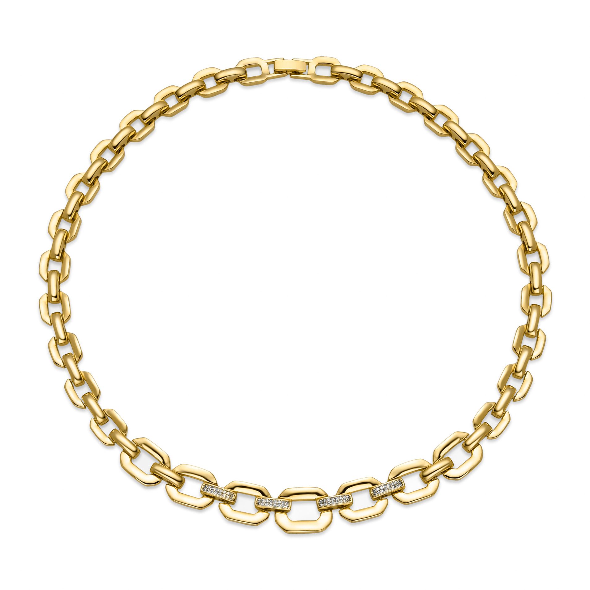 Collar con Circonita Brillante acabado oro 18k