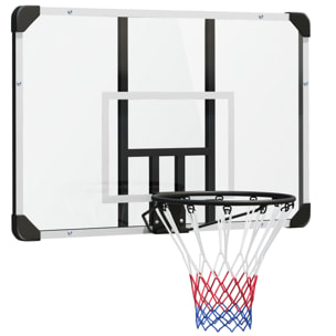 Panier de basket-ball mural - panneau de basket à accrocher - visserie incluse - acier PC blanc noir